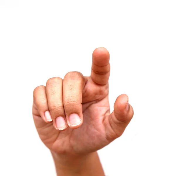 Mano femenina sobre el fondo aislado — Foto de Stock