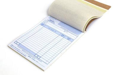 invoice book with open blank page clipart