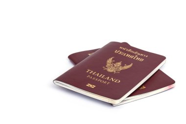 Tayland pasaportu beyaz arkaplanda izole edildi
