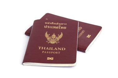 Tayland pasaportu beyaz arkaplanda izole edildi