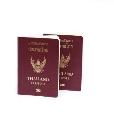 Tayland pasaportu beyaz arkaplanda izole edildi