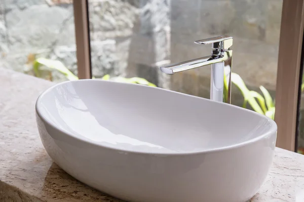 Modern bathroom faucet — Stock Photo, Image