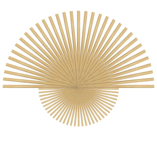 Abstrato de pau de madeira redonda isolado no fundo branco — Fotografia de Stock
