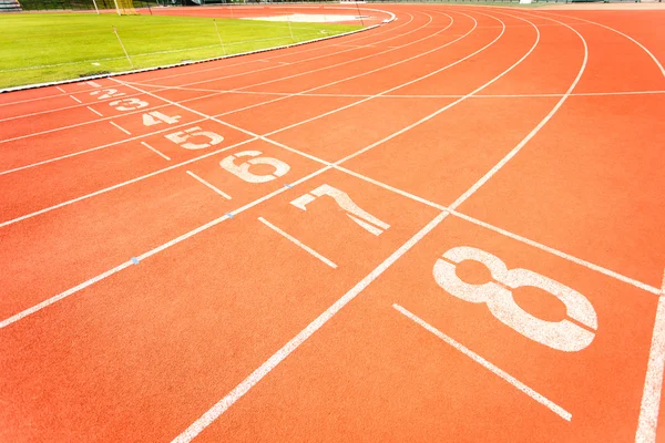 Trilha de corrida para atletismo — Fotografia de Stock