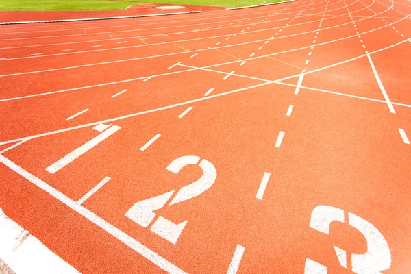 Trilha de corrida para atletismo — Fotografia de Stock