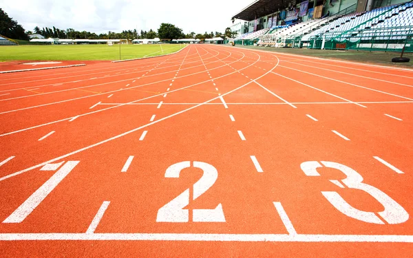 Trilha de corrida para atletismo — Fotografia de Stock