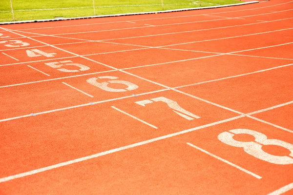 Trilha de corrida para atletismo — Fotografia de Stock