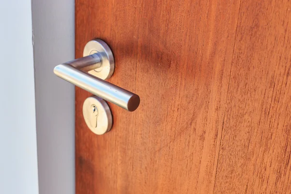 Stainless steel door handle — Stock Photo, Image