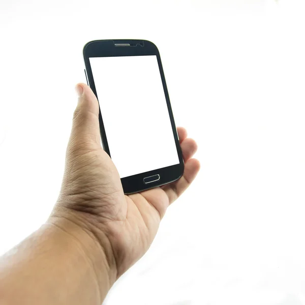 Mão segurando smartphone — Fotografia de Stock