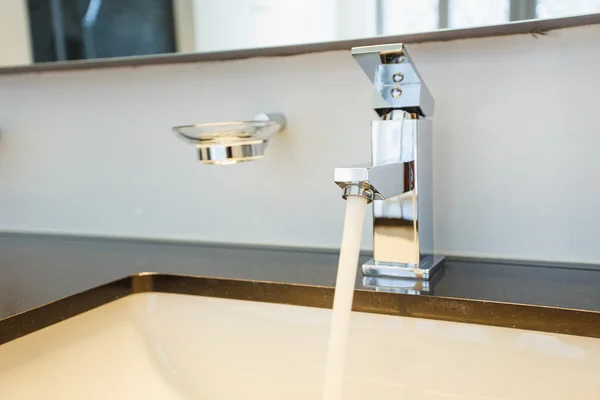 Modern bathroom faucet — Stock Photo, Image