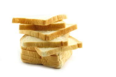 ekmek beyaz arkaplanda izole edildi