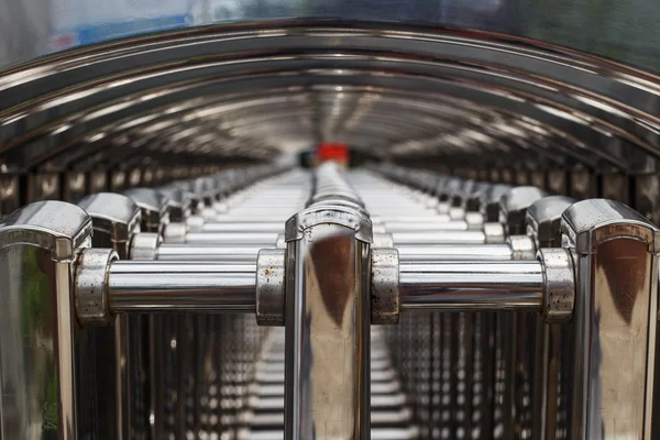 Close up Stainless steel gate — Stock Photo, Image
