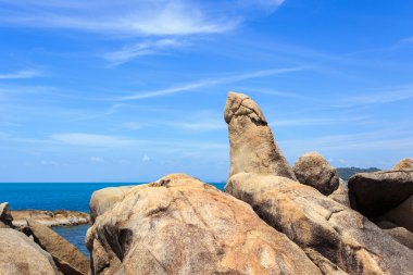 grangfather ve büyükanne kayalar veya Hin Ta Hin Yai içinde Samui Isl