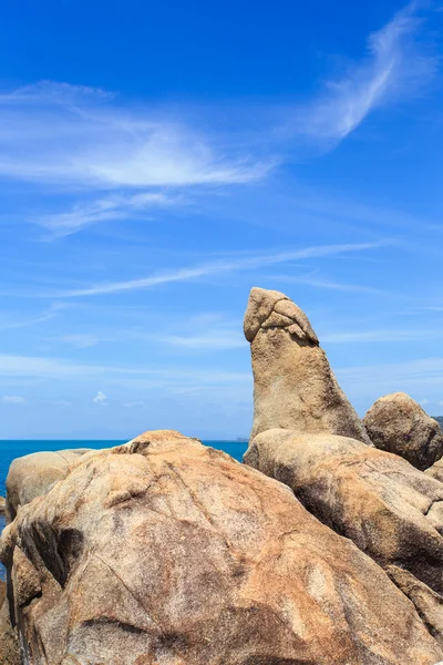 Grangfather en grootmoeder-rotsen of Hin Ta Hin Yai in Samui isl — Stockfoto