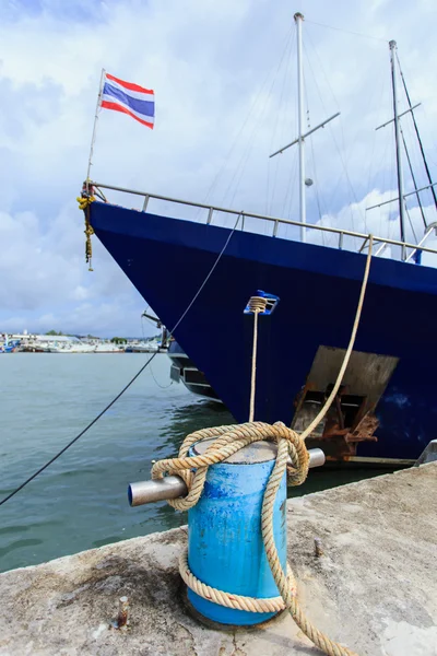 Stoh lana na molu — Stock fotografie