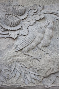 Çin tapınakta oyma granit kapatın