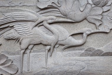 Çin tapınakta oyma granit kapatın