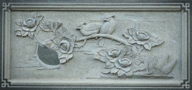 Çin tapınakta oyma granit kapatın