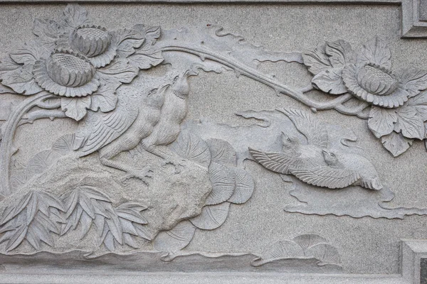 Close up granite carving in chinese temple — Stock Photo, Image