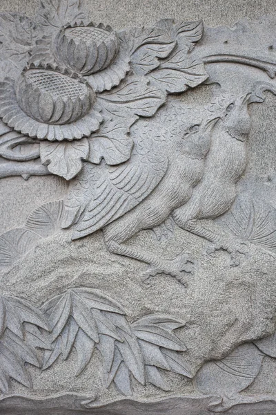 Close up granite carving in chinese temple — Stock Photo, Image