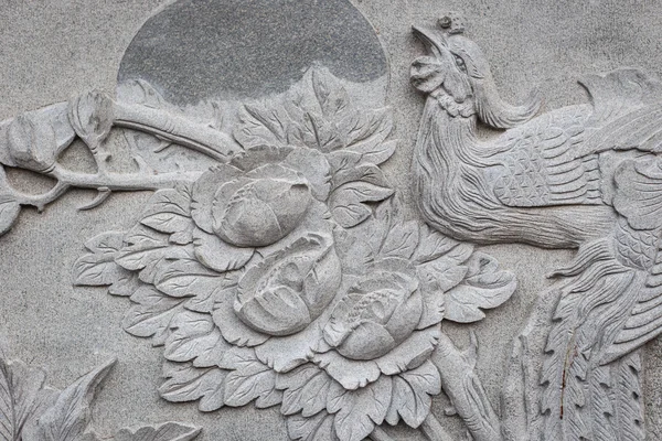 Close up granite carving in chinese temple — Stock Photo, Image