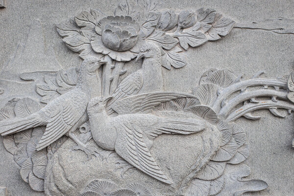 Закрыть гранитную резьбу в китайском храме
