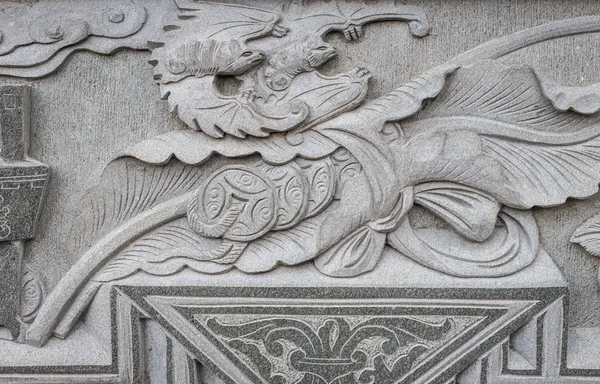 Nahaufnahme Granitschnitzerei in chinesischem Tempel — Stockfoto