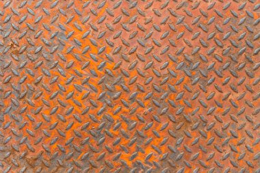 Rusty ile kırmızı renkli metal elmas plaka arka plan