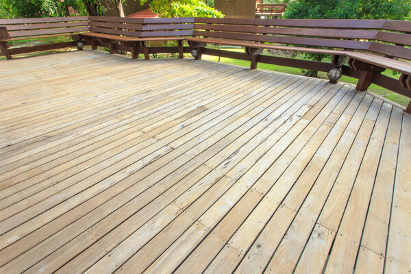 wooden decking in terrace