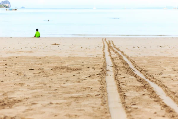 Line on sand — Stock Photo, Image