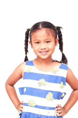 Genç Asyalı kız beyaz arka plan üzerinde izole