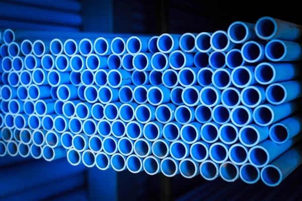 Blue plastic pipe — Stock Photo, Image