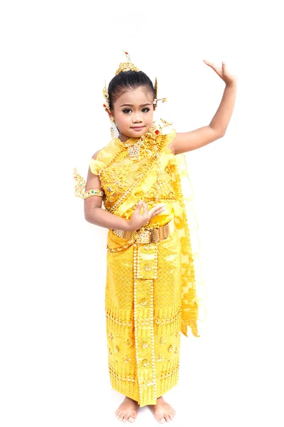 Pretty Thai girl wearing typical Thai dress — Stock Photo, Image