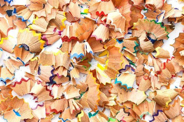 Close up colorful pencil shavings for background — Stock Photo, Image