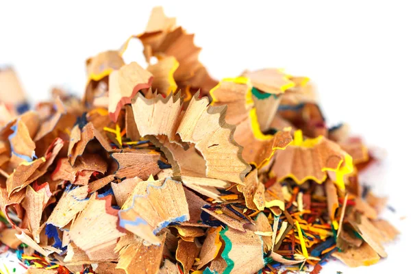 Close up colorful pencil shavings — Stock Photo, Image