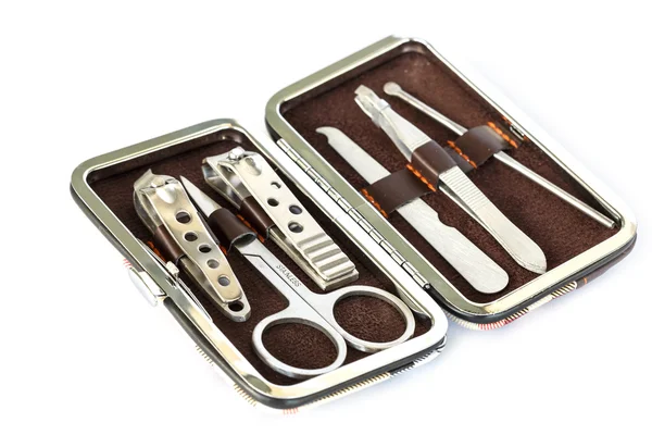 Tools of a manicure set on a white background — Stock Photo, Image