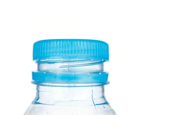Κοντινό πλάνο μπλε καπάκι πλαστικό μπουκάλι — Φωτογραφία Αρχείου