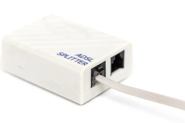 ADSL Splitter isolerad på vit bakgrund — Stockfoto