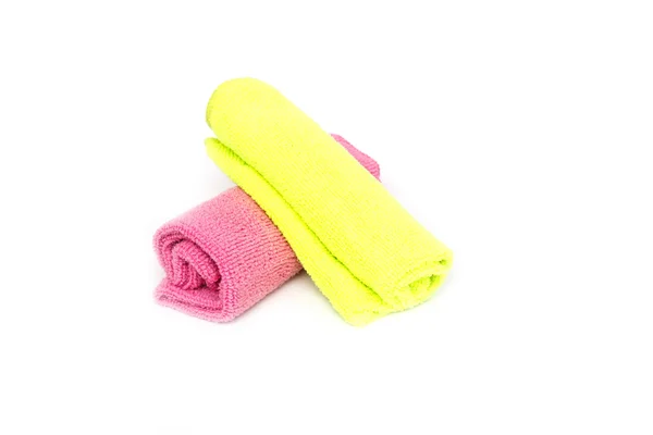 Színes mikroszálas törlőkendők esetében tisztítása — Stock Fotó