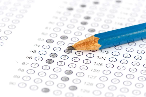 Answer sheet with pencil — Stock Photo, Image