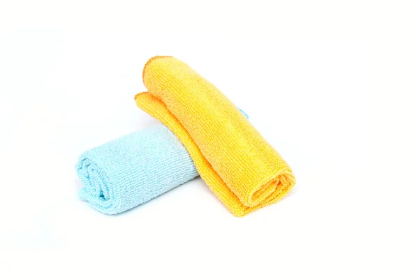 Színes mikroszálas törlőkendők esetében tisztítása — Stock Fotó