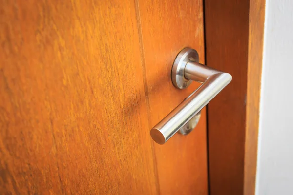 Stainless steel door handle — Stock Photo, Image