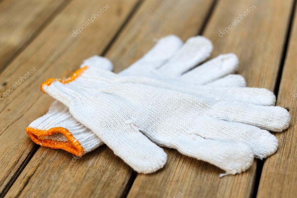 White cloth glove on deck