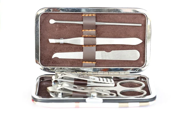 Tools of a manicure set on a white background — Stock Photo, Image