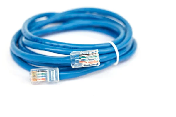 Blaue Netzwerkkabel — Stockfoto