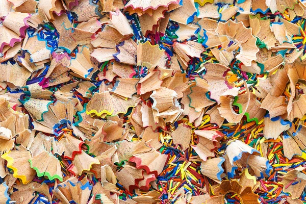 Close up colorful pencil shavings for background — Stock Photo, Image