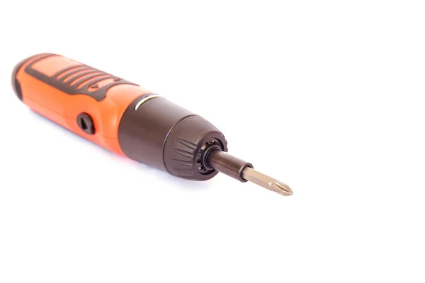 Electric screwdriver isolated on a white background. — Stock Photo, Image