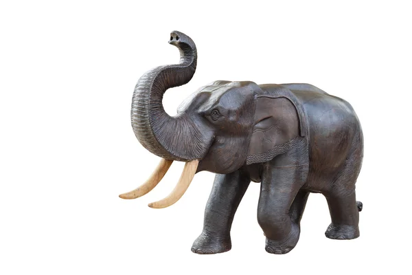 Hantverk trä elefant skulptur — Stockfoto