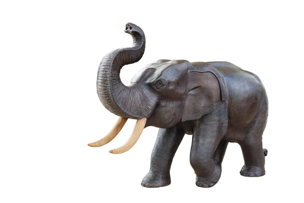 Handcraft wood elephant sculpture Royalty Free Stock Images
