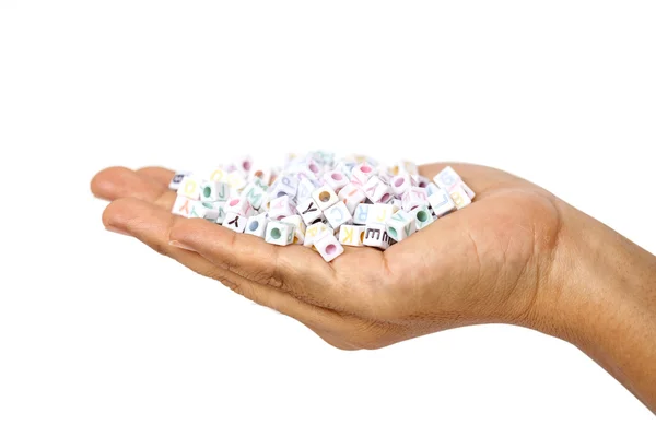 Hand holding beads — Stock Photo, Image